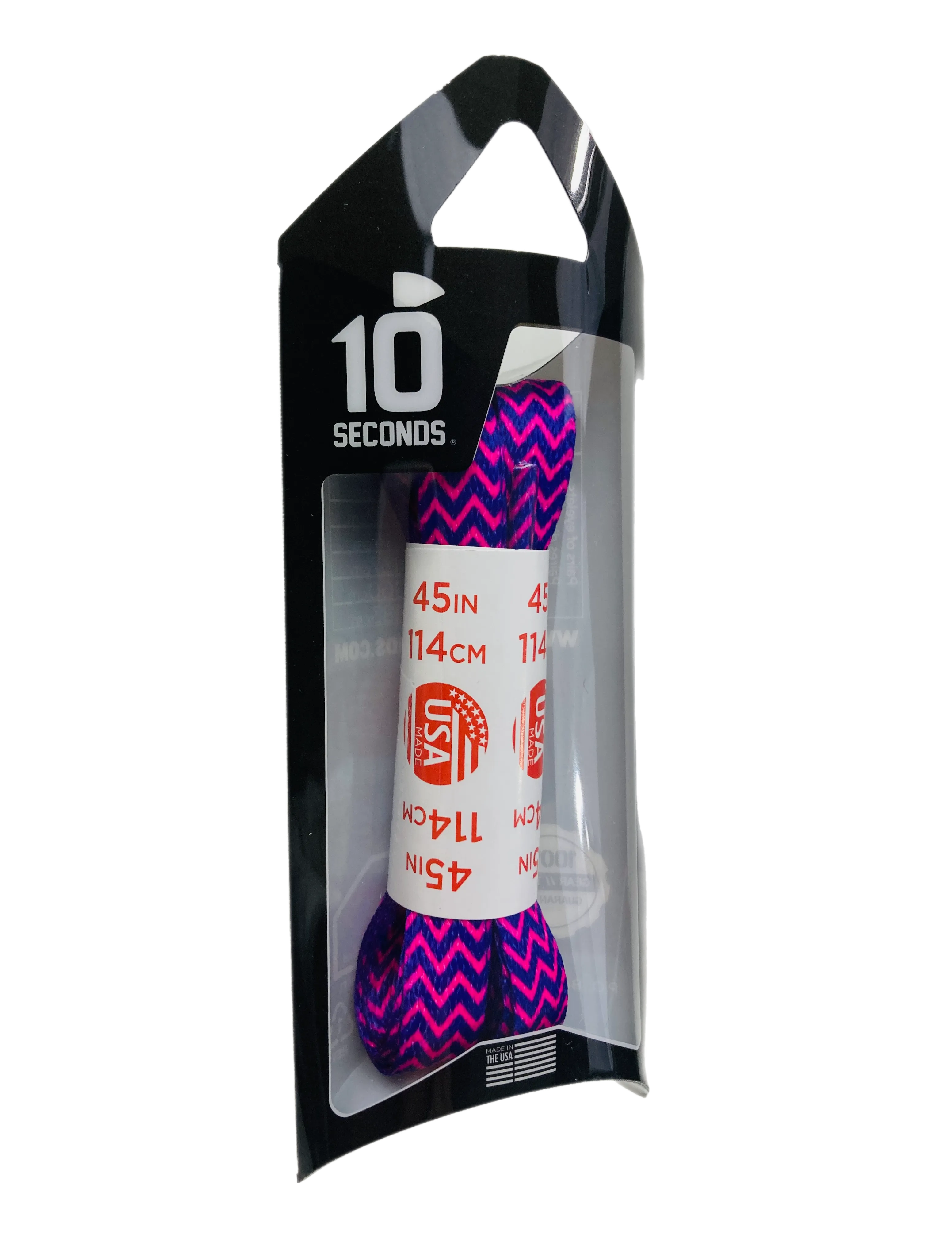 10 Seconds ® Athletic Printed Flat Laces | Pink/Purple Chevron