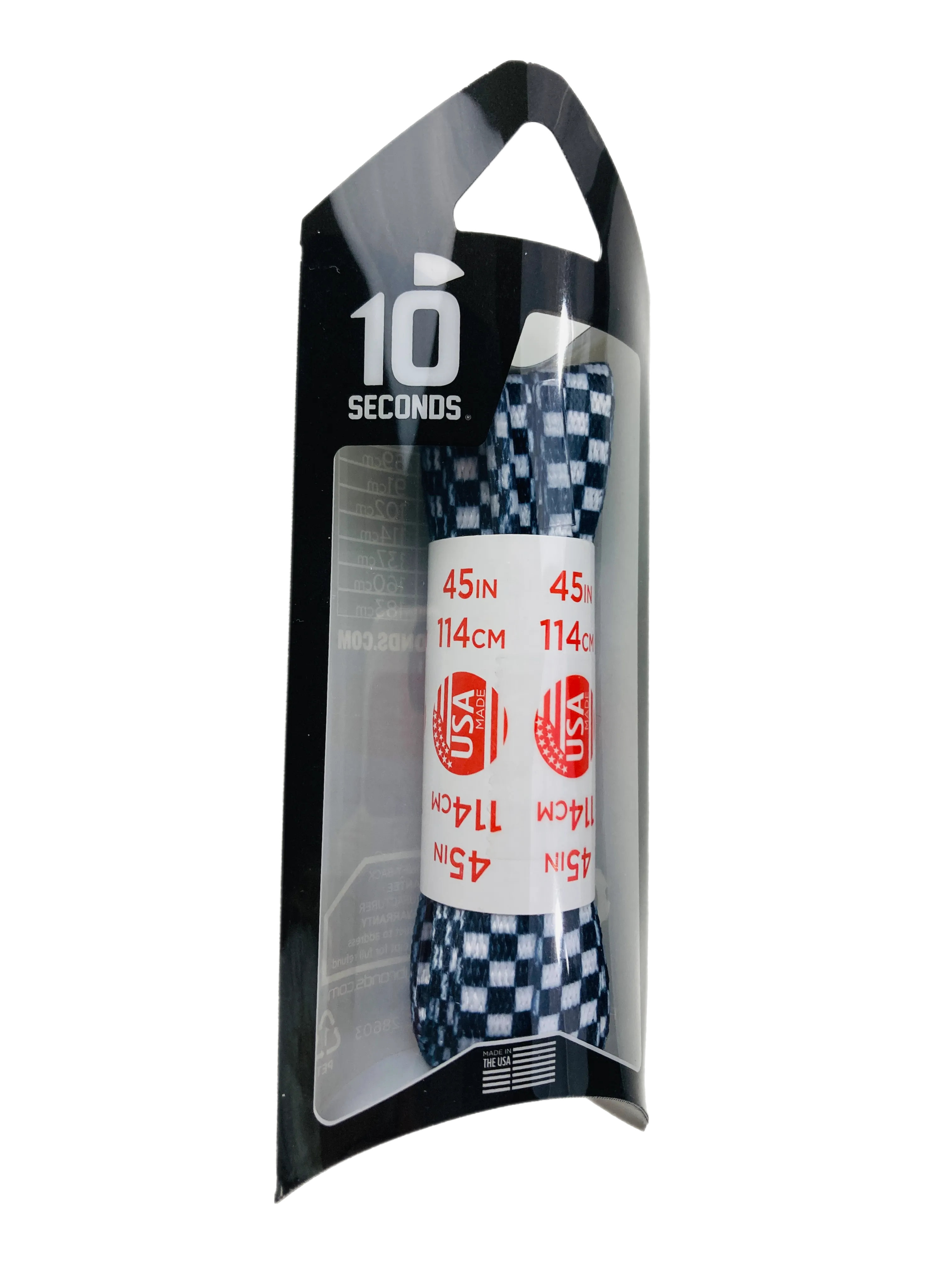 10 Seconds ® Athletic Printed Laces | Black/White Checkerboard