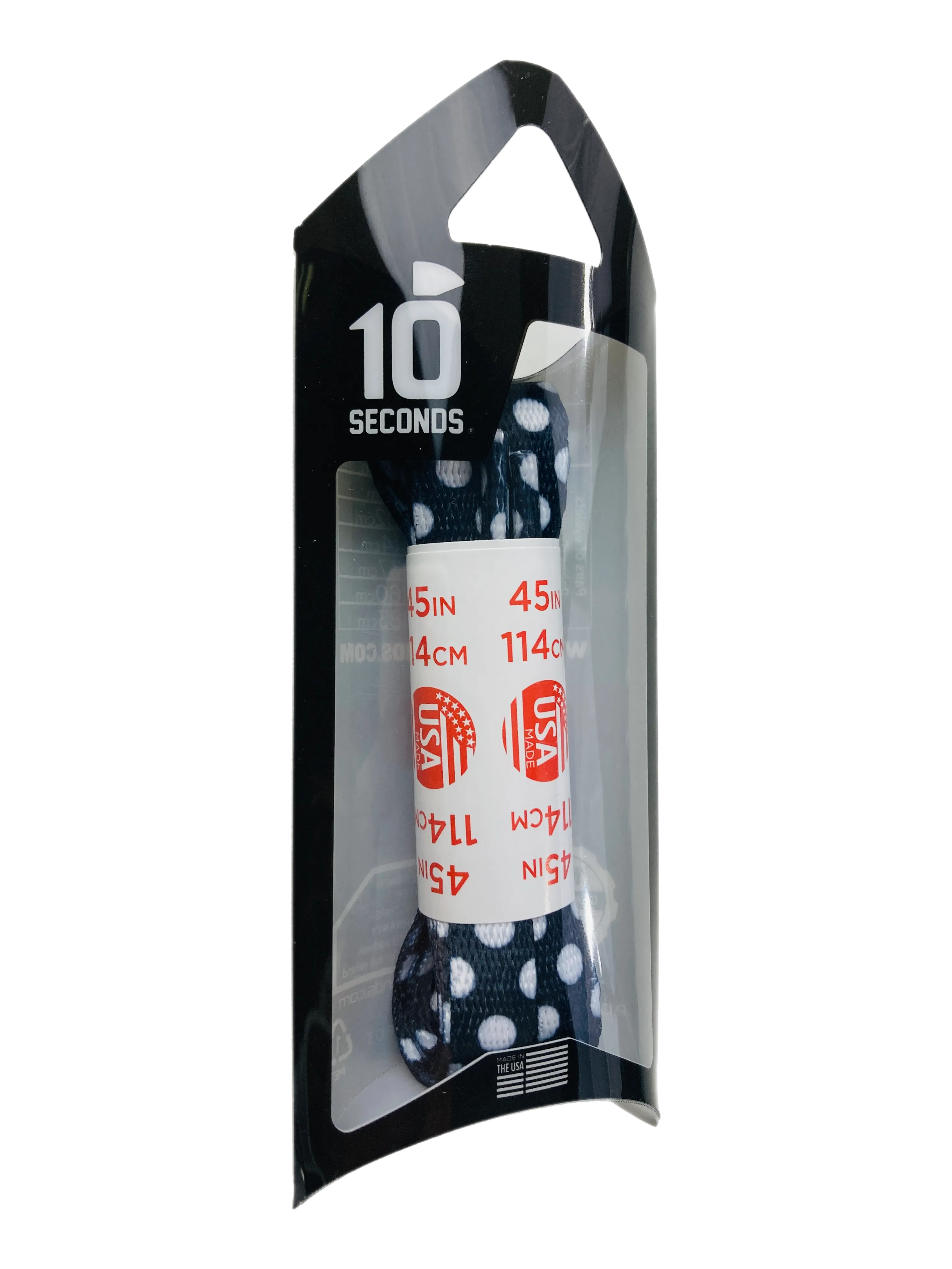 10 Seconds ® Athletic Printed Laces | Black/White Dot