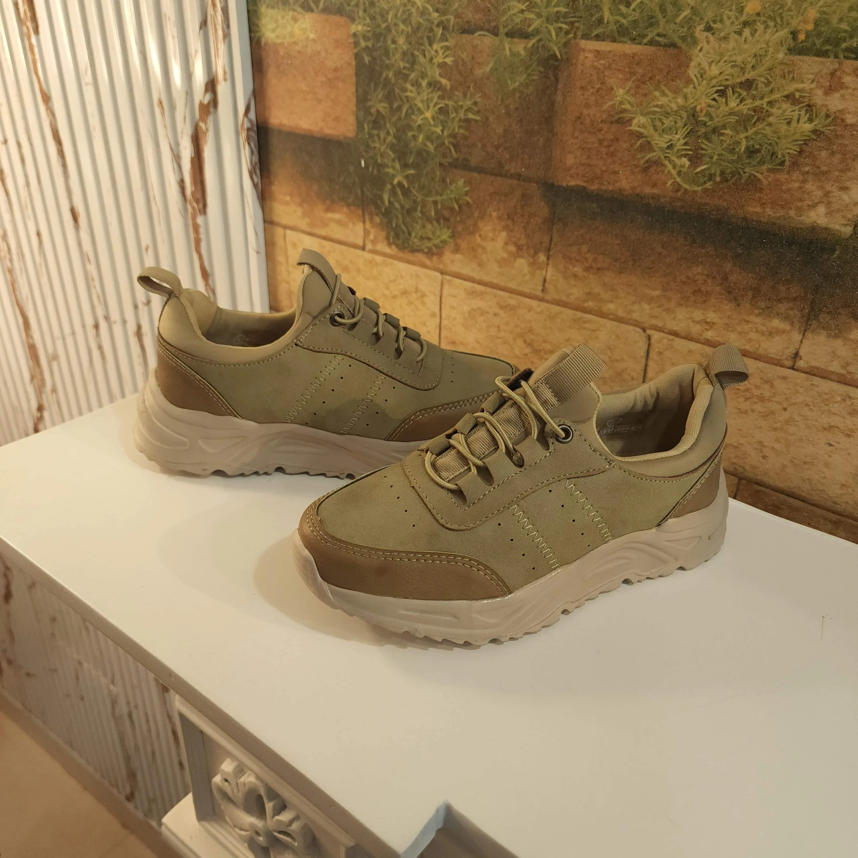 Beige Laces Casual Shoes