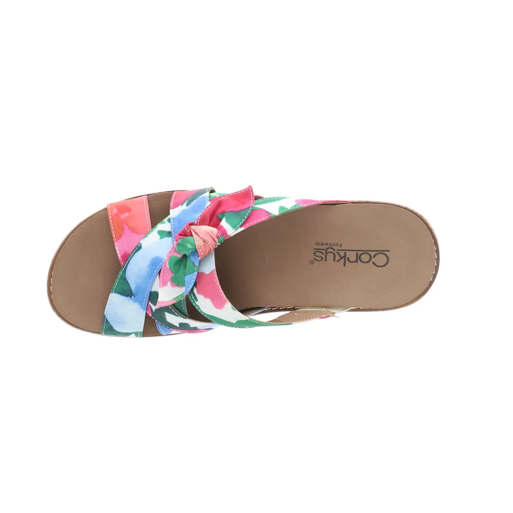 Bowdacious Floral Wedge Sandals