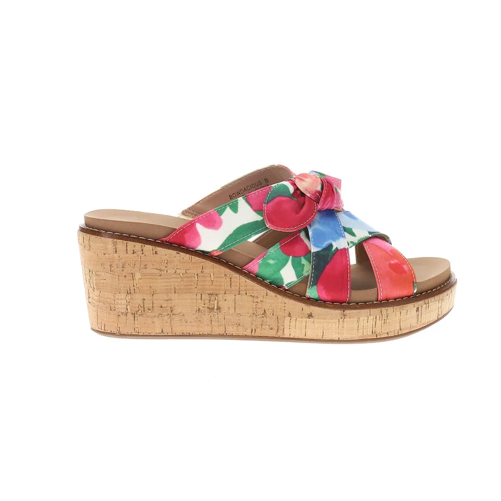 Bowdacious Floral Wedge Sandals