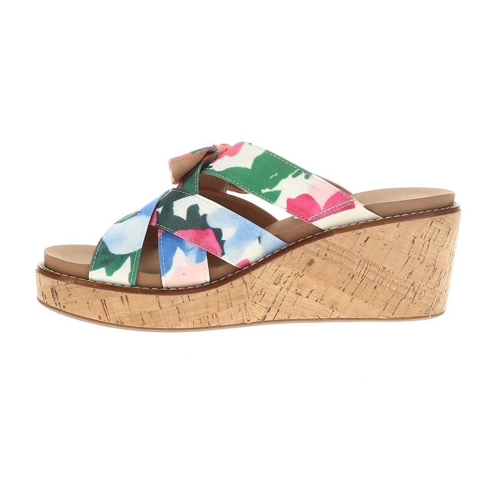 Bowdacious Floral Wedge Sandals