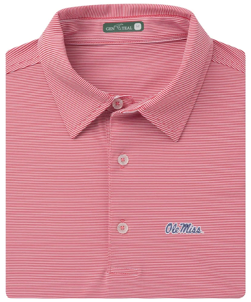 GenTeal - Ole Miss Club Pinstripe Performance Polo