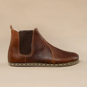 Men's Coffee Barefoot Chelsea Boots From Atlantis Handmade Shoes