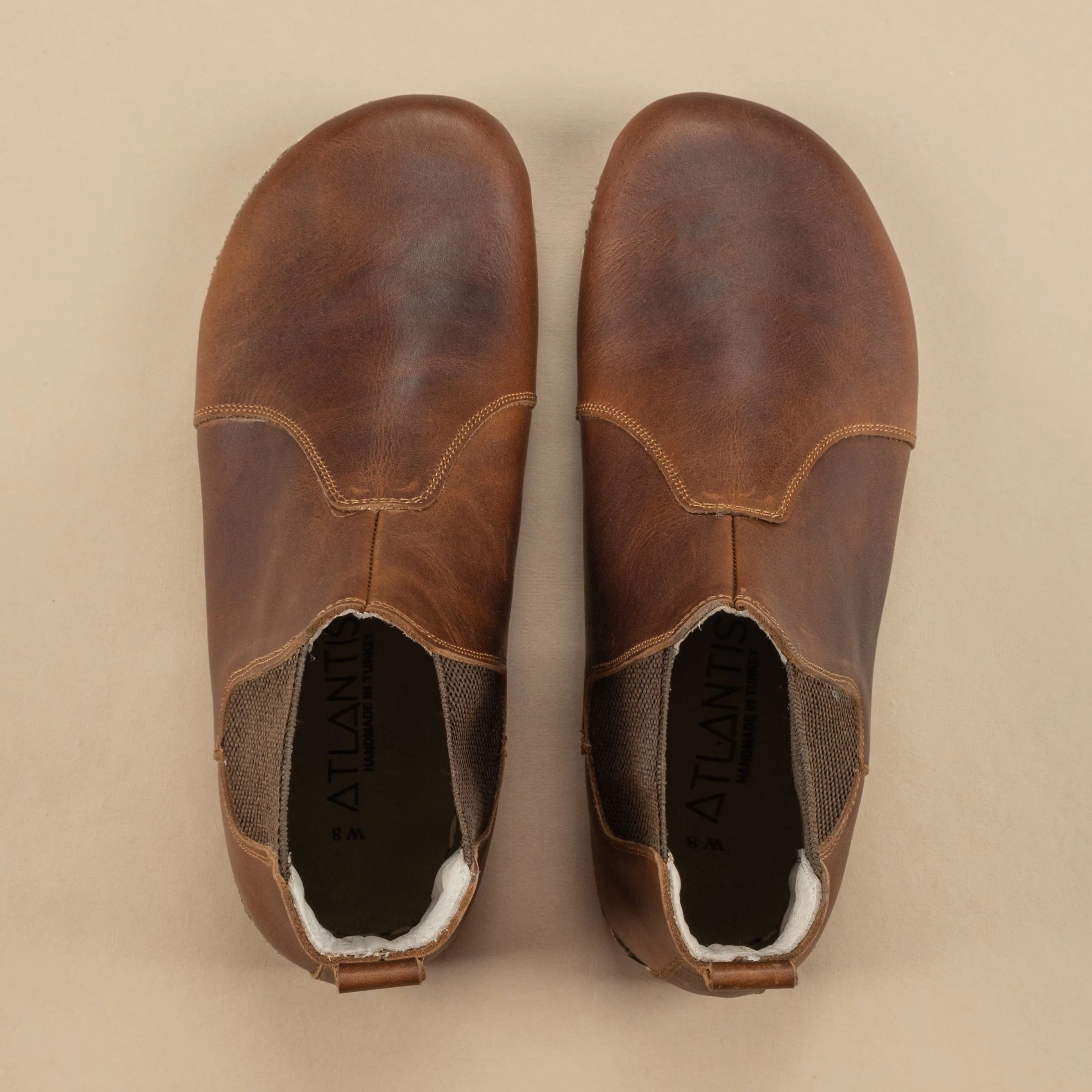 Men's Coffee Barefoot Chelsea Boots From Atlantis Handmade Shoes