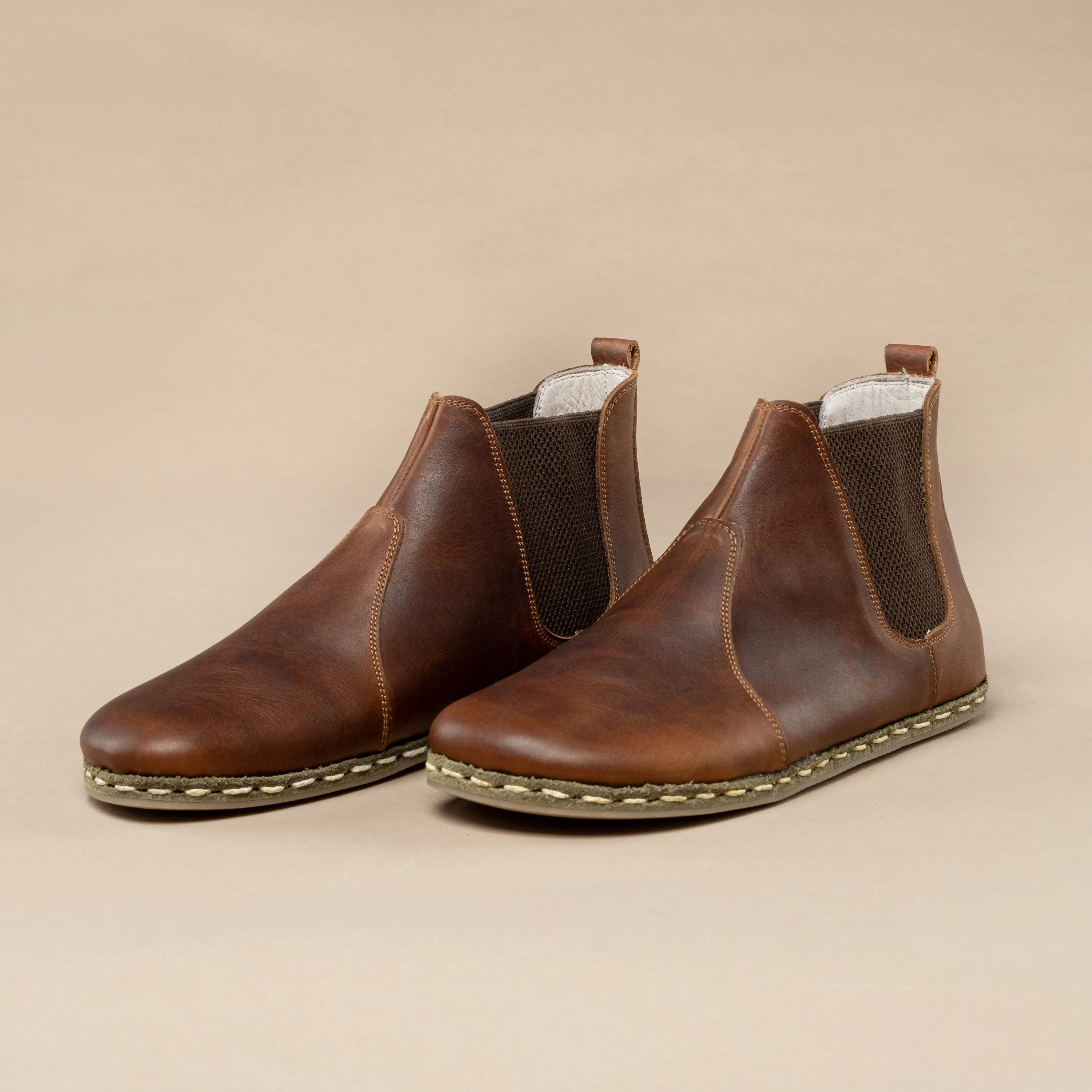 Men's Coffee Barefoot Chelsea Boots From Atlantis Handmade Shoes