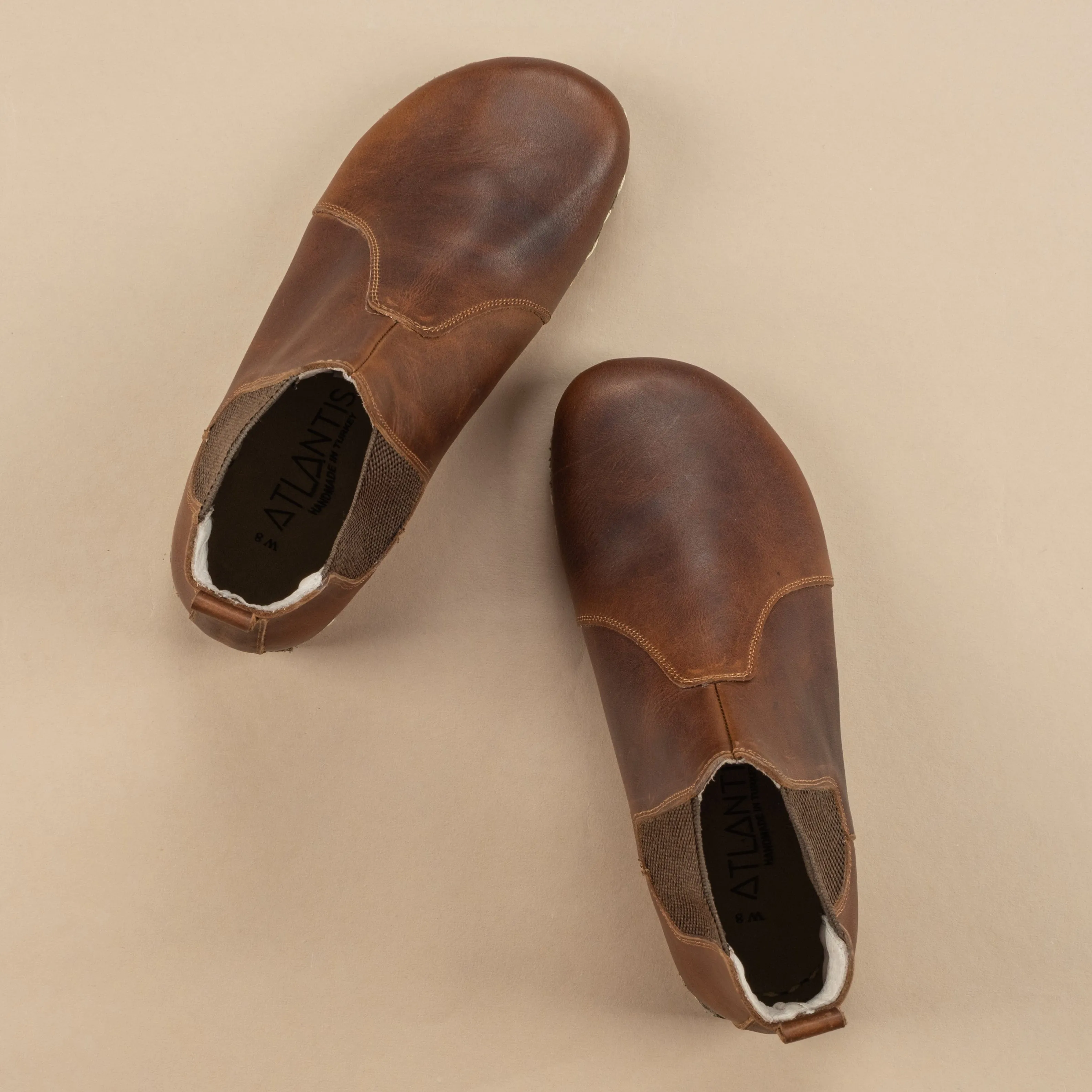 Men's Coffee Barefoot Chelsea Boots From Atlantis Handmade Shoes
