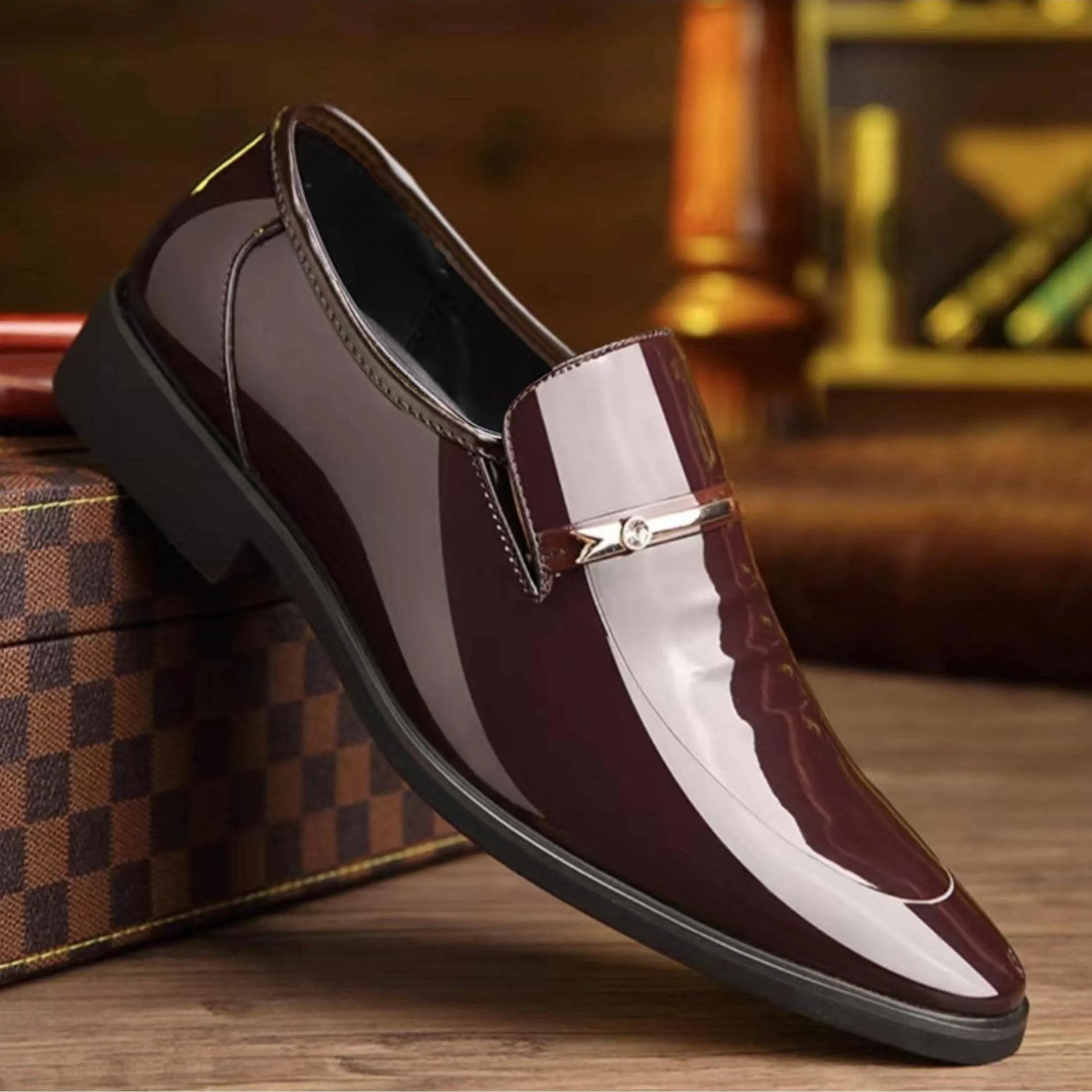 Men's Slip-On PU Leather Luxurious Comfortable Dress Shoes