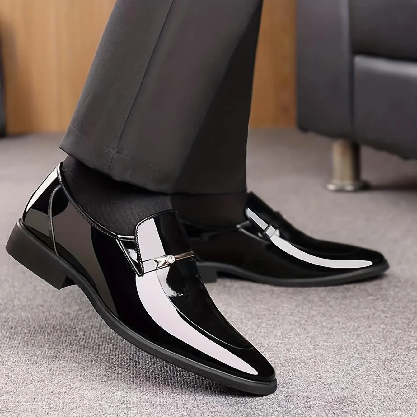 Men's Slip-On PU Leather Luxurious Comfortable Dress Shoes